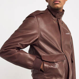 Bonne vente Vestes en cuir à fermeture éclair taille adulte pour hommes/Vestes en cuir pour hommes avec marque privée personnalisée - Product Image 3