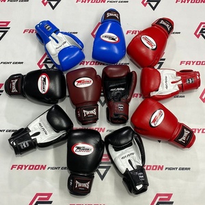 Gants de boxe Muay Thai en cuir de vachette véritable de haute qualité, modèle Twins dernière génération, Air Flow, OEM, pour le kickboxing, les arts martiaux et le MMA. - Product Image 1