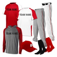 Ropa de equipo personalizada superventas, camiseta de béisbol auténtica con diseño 3D en rojo y negro personalizado con diseño de lobo Animal