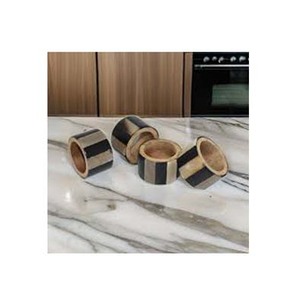 แหวนผ้าเช็ดปากลายนูนสีทองทำด้วยมือ - Product Image 6