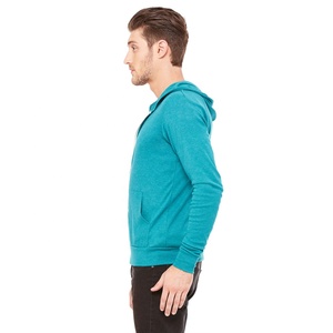 Wholesale Unisex High Quality Custom Embroidered Hoody Jacket Full Zipper Face <b>Zip</b> <b>up</b> Eco-Friendly Waterproof TEAL for - Product Image 3