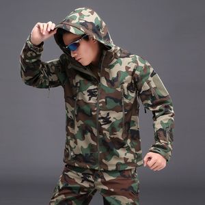 사용자 정의 남성용 경량 고어 텍스 소프트 쉘 위장 프린트 재킷 겨울 낚시 야외 사냥을 위한 방수 통기성 - Product Image 5