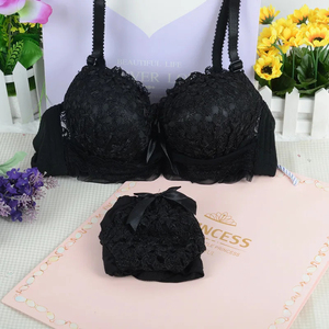 Hot Selling Women Sexy Lace Padded <b>Push</b>-<b>Up</b> Underwire Bra <b>Bikini</b> Panty Floral Embroidery Breathable Luxury Intimates Wholesale - Product Image 3