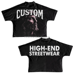 T-shirt unisexe personnalisé en coton 100% avec impression DTG, streetwear, graphique, coupe ample, poids lourd, lavage à l'acide, double couche - Product Image 1