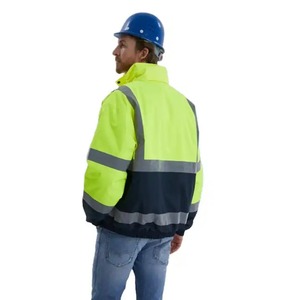 Dernière veste de sécurité en polyester imperméable et respirante réfléchissante haute visibilité de haute qualité pour hommes travail de nuit vente directe d'usine - Product Image 2