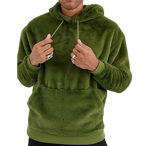 Sweat à capuche en sherpa pour homme, 100% coton, épais, de haute qualité, fermeture éclair, impression de logo personnalisée, respirant, séchage rapide, hiver - Product Image 1