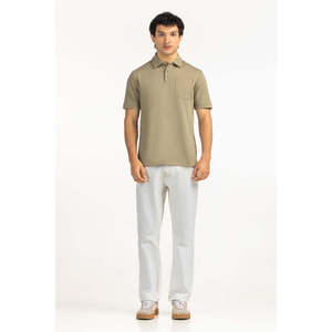 Camiseta de Punto Sólido de Corte Regular para Hombre, Cuello Bordado, 100% Poliéster, Antiarrugas, 180g, Manga Corta, Cómoda, Informal, para Golf - Product Image 6