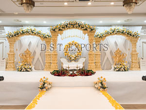 Mandap de Boda de Lujo Avni para Ceremonia, Aspecto de Madera, Fibra, Mandap de Vidhi para Bodas, Mandapam Grande para Bodas del Sur de la India, Canadá - Product Image 5