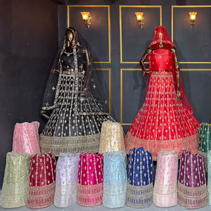 Filet choli de qualité supérieure avec miroir de broderie Dori et pierres Jarkan pour vêtements de fête - Product Image 1