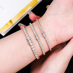 Pulsera de tenis unisex al por mayor de plata 925 con diamantes cultivados en laboratorio, corte brillante DEF VS-VVS, certificada IGI, joyería fina - Product Image 5