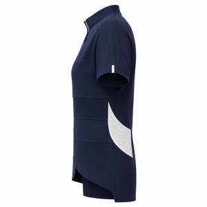 Camiseta Deportiva Personalizada Azul Marino con Paneles Laterales de Malla Blanca, Manga Corta, Fabricante de Uniformes Deportivos - Product Image 2