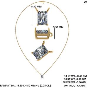 Pendentif en argent avec diamant de laboratoire de haute qualité, bijoux raffinés conçus pour une élégance intemporelle, la mode quotidienne et le style. - Product Image 5