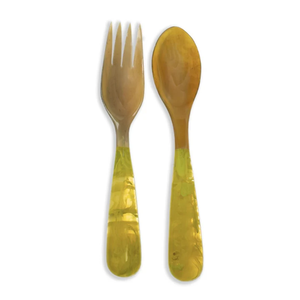 Ensemble de cuillères en résine verte et en bois, fait à la main, léger, ustensiles de cuisine pour un usage quotidien, table à manger et repas en famille - Product Image 5