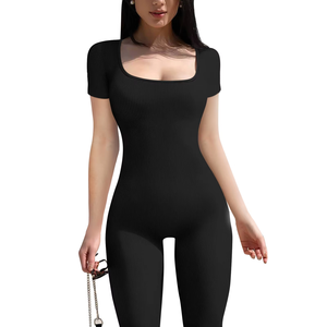 Ropa informal Mono de moda para mujer Nueva Primavera Verano Delgado corto Flaco Sólido Mono de mujer - Product Image 4