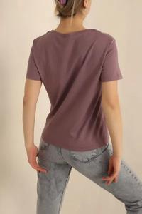 Camiseta de algodón 100% para mujer, camiseta con logotipo de marca personalizado para mujer, camiseta de manga corta de estilo más nuevo de mejor diseño para mujer - Product Image 5