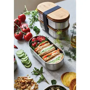 Boîte à lunch bento personnalisée noire style Blum avec gadgets sur mesure pour un repas parfait en déplacement - Product Image 4
