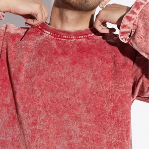 Sweat-shirt en coton tie-dye surdimensionné pour homme, col rond, pull décontracté, couleur unie, tricoté, respirant, pour l'automne - Product Image 4