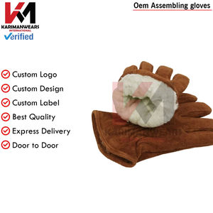 Gants en cuir personnalisés OEM pour la construction et l'atelier, vente en gros de gants de travail en cuir de sécurité avec doublure douce - Product Image 6