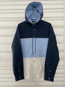 เสื้อมีฮู้ดผู้ชายผ้าฝ้าย100% สีทึบมีกระดุมแบบเย็บปิดรอยยับสำหรับฤดูหนาว - Product Image 2