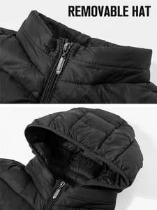 Hot Sell Autumn and Winter Lightweight Hooded <b>Black</b> Quilted Down Puffer Waistcoat Men's Zipper Puffer <b>Vest</b> - Product Image 6