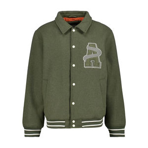 Veste universitaire matelassée d'hiver pour homme sur mesure OEM avec tissu en toile, patchs brodés, logo personnalisé - Product Image 1