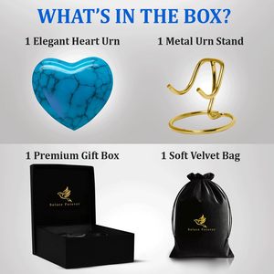 โกศขนาดเล็กสำหรับใส่เถ้ากระดูกของคนเก็บกักเถ้ากระดูกหัวใจขนาดเล็กพร้อมกล่องของขวัญและกล่องของขวัญสำหรับผู้หญิงและผู้ชาย - Product Image 3