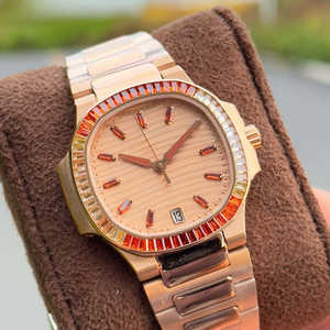 Montre mécanique analogique pour homme, en acier inoxydable de luxe, avec bracelet en cuir, sertie de diamants moissanite arc-en-ciel, résistante à l'eau, tendance - Product Image 1