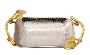 Plato de servicio de material pesado de calidad superior con mango dorado para decoración de servicio de hotel y restaurante en casa - Product Image 2