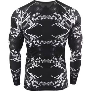 Rashguard MMA respirant personnalisé de qualité supérieure pour hommes, compression élégante pour la salle de sport, entraînement d'hiver, 180g - Product Image 3