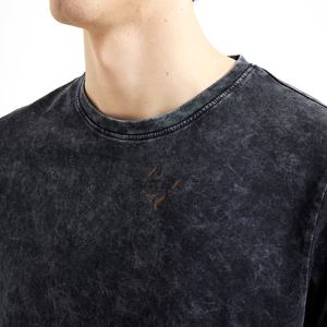 Camiseta de Hombre con Estampado Personalizado OEM 2025, Lavada al Ácido, 100% Algodón, Informal, Vintage, Gruesa, Holgada - Product Image 3