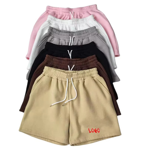 100% coton polaire Cargo Shorts 350gsm épais uni décontracté respirant séchage rapide écologique personnalisable coupe moderne - Product Image 1