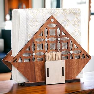 Boîte à mouchoirs en bois unique faite à la main avec design artistique Boîte à mouchoirs en bois massif avec base coulissante et accès facile - Product Image 6