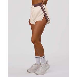 Pantalones Cortos Deportivos Accelerate 3 Force High-Rise para Mujer, Transpirables, de Spandex, Color Cacao/Blanco Hueso, Talla XS - Product Image 6