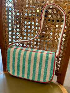 Sac à perles multicolores avec poignée, sac à main, sac à main décontracté, artisanat indien, fait à la main, sac baguette, - Product Image 4