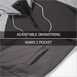 Sweats à capuche pour hommes Zip Up Drawstring Casual Pocket Hoodie à manches longues - Product Image 3