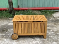 TAN PHU QUY, fabriqué au Vietnam, boîte de rangement de jardin en bois MDF 100%, avec roues, écologique, résistant à l'eau, coupe-vent, bois naturel, moderne