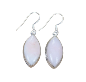 Boucles d'oreilles Welo en argent sterling 925 avec opale rose et pierre naturelle, bijoux faits à la main, cadeau d'anniversaire. - Product Image 1