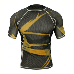 เสื้อรัดกล้ามเนื้อสีเหลืองแบบกำหนดเองสำหรับผู้ชาย - Product Image 2