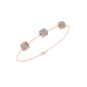 Dainty Clover IGI Pulsera DE TENIS certificada 14K Oro sólido Lab Grown Diamond Delicate Pave Detailing para mujeres Fiestas clásicas - Product Image 5