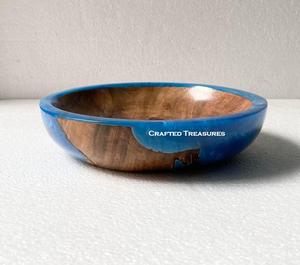 Cuenco de resina y madera torneado a mano, arte popular artístico y patrón de frutas, decoración del hogar, regalo, baratija de estilo de amor, cuenco de recuerdo - Product Image 6