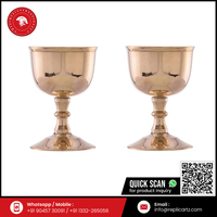 Ensemble de gobelets en laiton massif, fabriqués à la main, décoratifs, élégants, style vintage, calice pour la décoration de la table à la maison, cadeau, vaisselle de luxe