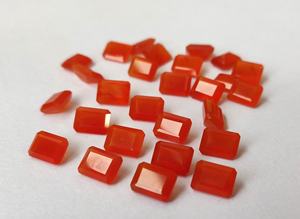 คาร์เนเลียนสีส้มธรรมชาติทรงแปดเหลี่ยม5x7มม. ตัดเหลี่ยมเพชรพลอย-ส้มคาร์เนเลียนที่มีคุณภาพสูง - Product Image 2