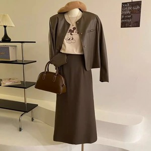 Veste en cuir d'agneau véritable souple pour homme, col coréen, style rétro, tempérament noir, veste classique, écologique, imperméable, coupe-vent - Product Image 2