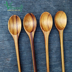 100% Natural Wood From Vietnam. Long Handle Wooden <b>Spoon</b>, High Quality Handmade <b>Spoon</b>. <b>Table</b> Serving <b>Spoon</b>. Size 16x2.5cm Meaningful Gift - Product Image 2