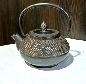 Tetera con acabado antiguo de latón elegante con perilla y Asa elegantes para mesa de comedor, teteras para servir té y café - Product Image 5