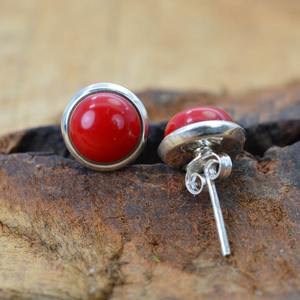 925 boucles d'oreilles classiques en argent massif bijoux pour femmes 925 argent Sterling corail pierres précieuses Style Boho boucles d'oreilles faites à la main cadeau - Product Image 4