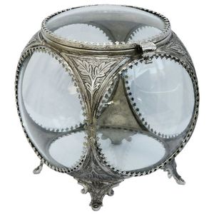 Boîte à bijoux fantaisie en laiton et verre Design personnalisé Boîte à bijoux antique en verre et laiton Exportateur en gros - Product Image 6