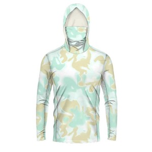 Deportes al aire libre Pesca personalizada Sudadera con capucha UPF50 + Poliéster Protector solar Impermeable Secado rápido UV Camisa Sudadera con capucha Rendimiento Impreso Camisas - Product Image 3