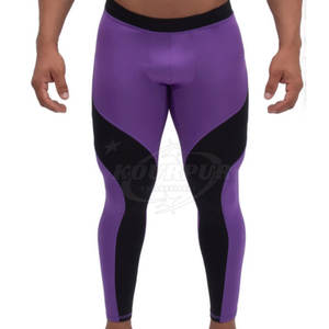 Hot Selling <b>Men's</b> Breathable Quick Dry Elastic Waist Full Length Polyester Spandex Fitness <b>Leggings</b> for <b>Gym</b> Use - Product Image 1