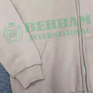 High Quality Heavyweight Oversized Full Zip Hoodies Custom Logo Design Puff Printing Blank Plain 100% Cotton Quick Dry Hoodies - Product Image 2